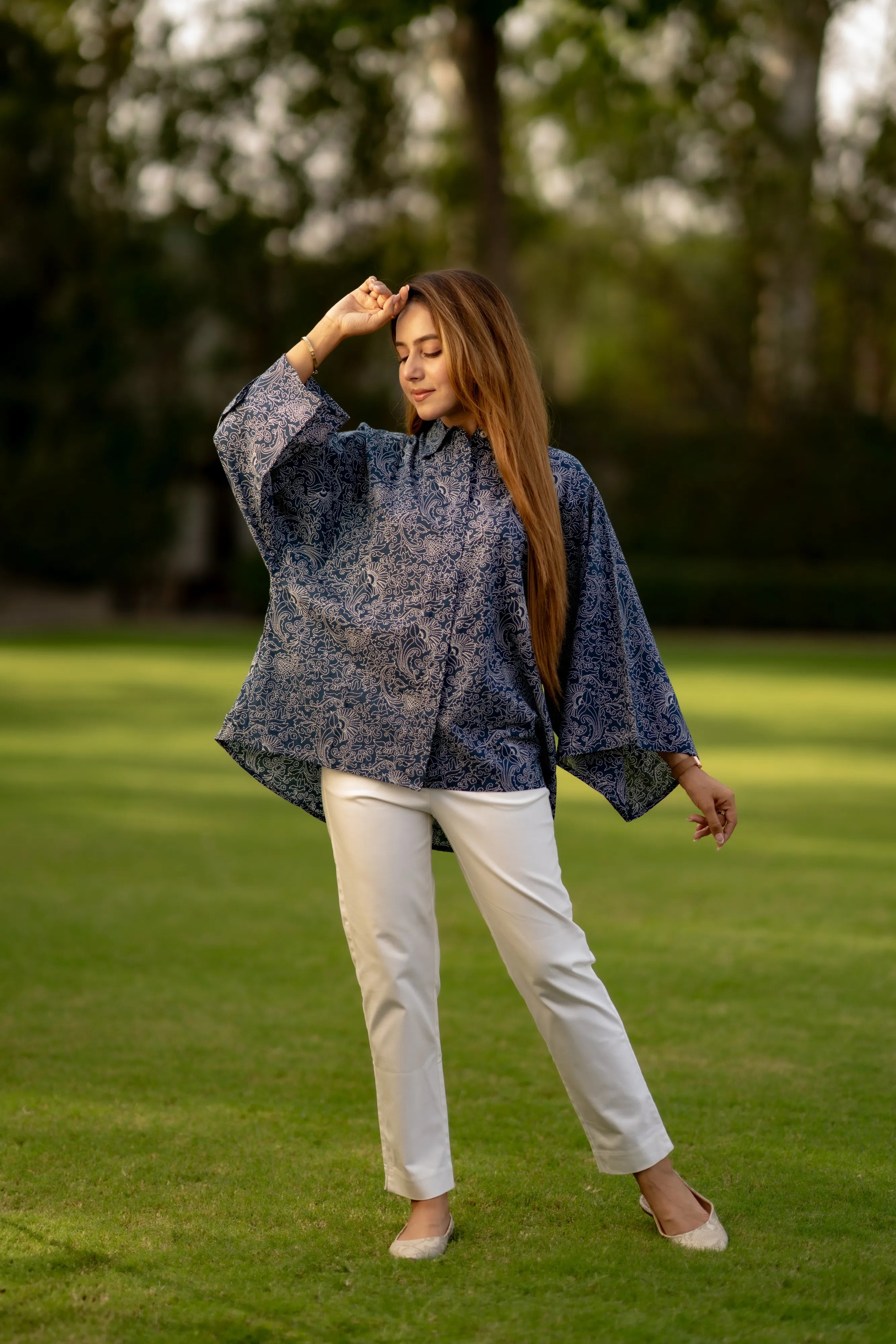 Royal Blue Kantha Shirt