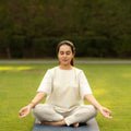 Sea green and saffron yoga set