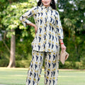 Beige Printed Smart Coordset - Visramaa