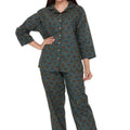 Peacock green with mustard flowers Night Suit - Visramaa