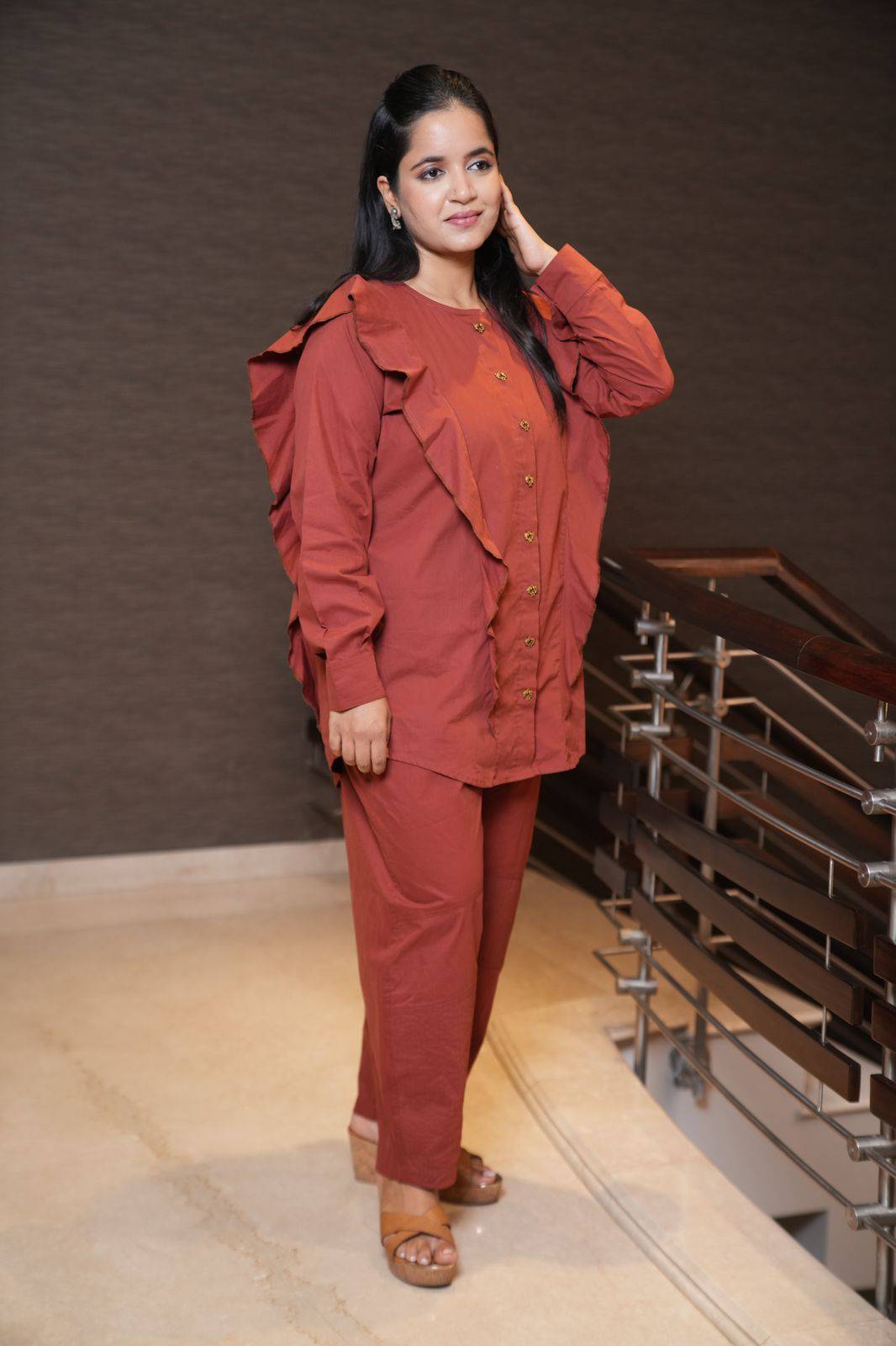 Rust cotton poplin set - Visramaa