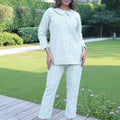 Pista green silk coord set - Visramaa