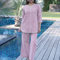 Coral pink Silk coord set - Visramaa