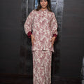 Maroon floral Anti fit linen set - Visramaa