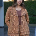 Mustard brown jacquard set - Visramaa