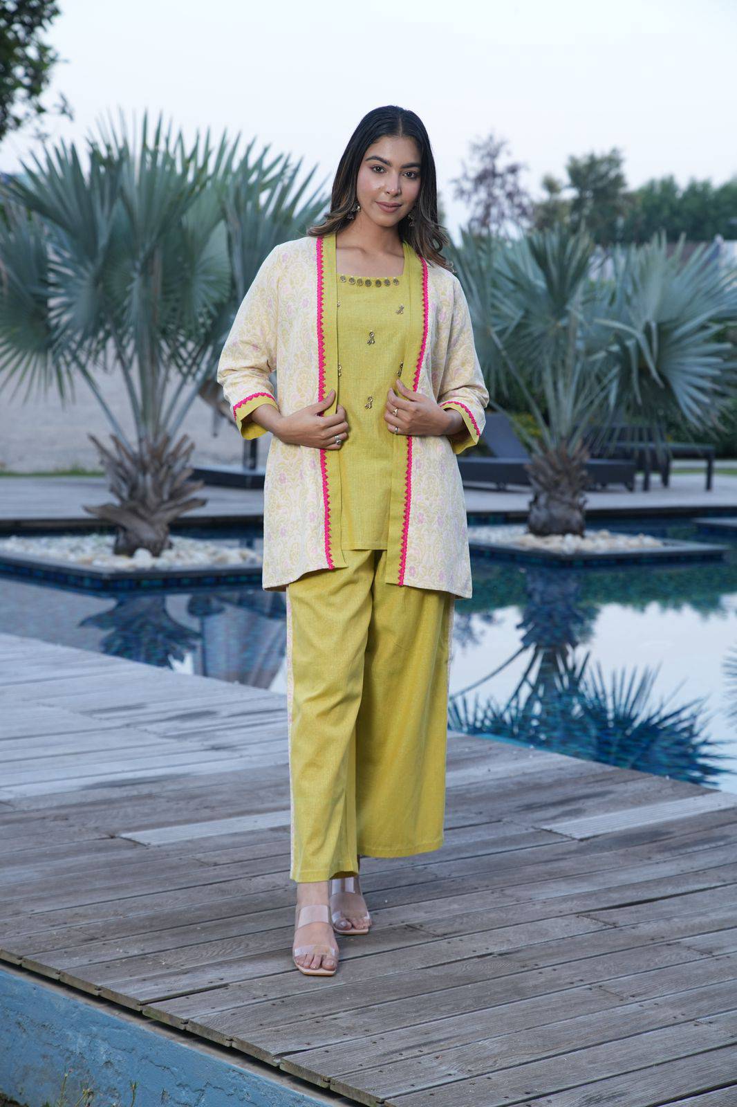 Lime green linen set - Visramaa