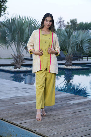 Lime green linen set - Visramaa