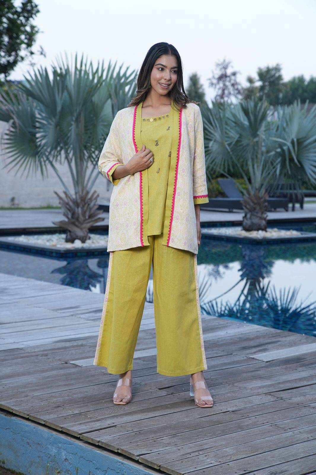 Lime green linen set - Visramaa