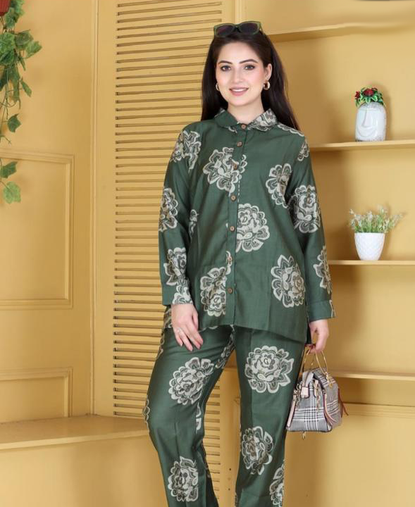 Forest Green Floral Co-ord Set (Vertican Silk)